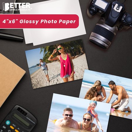 Better Office Products Glossy Photo Paper, 4 x 6 Inch, 200 Sheets, 200 gsm, 200PK 32208